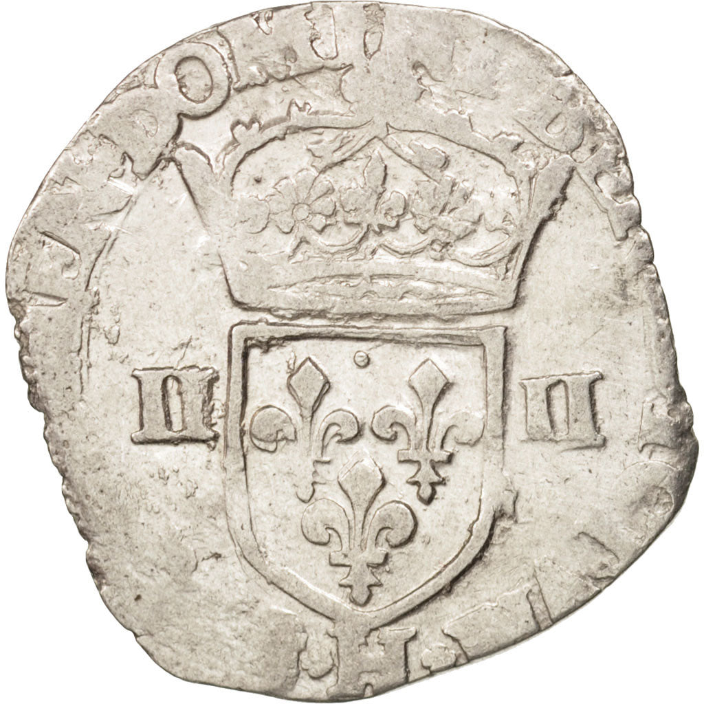 France, Henri IV, 1/4 Ecu, 1602, La Rochelle, VF(20-25), Silver, Sombart:4686