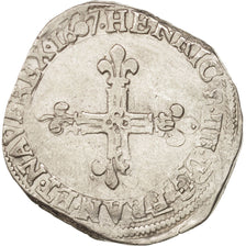 France, Henri IV, 1/4 Ecu, 1607, La Rochelle, EF(40-45), Silver, Sombart:4678