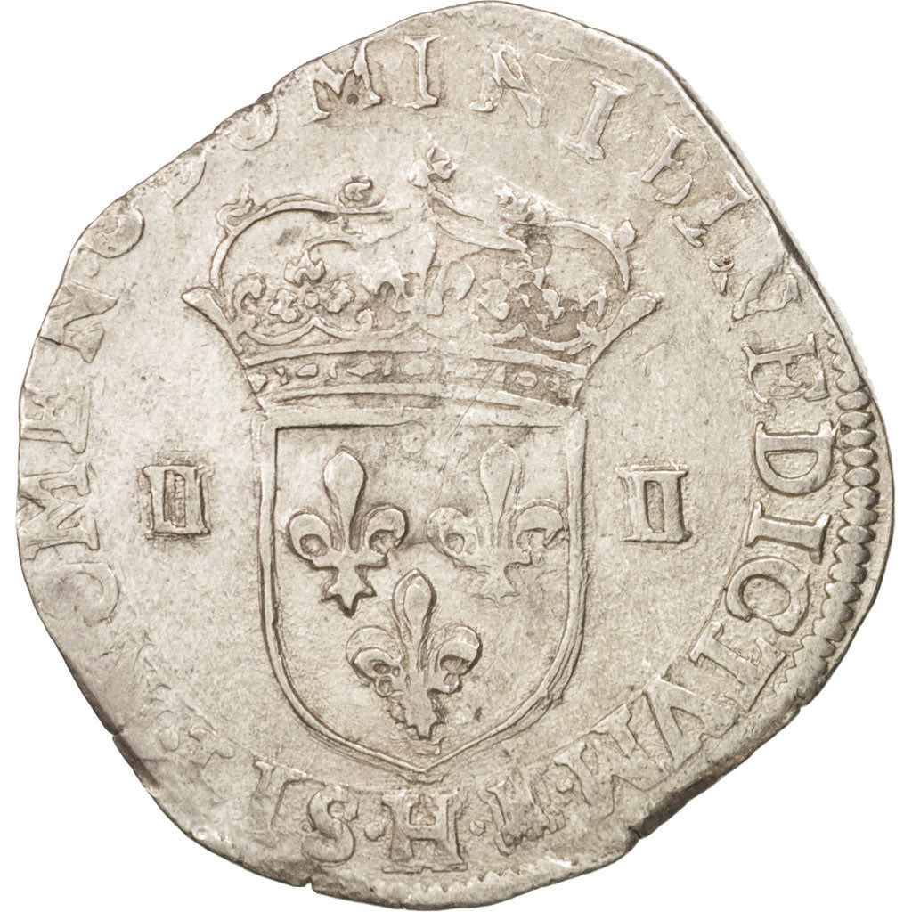 France, Henri IV, 1/4 Ecu, 1607, La Rochelle, EF(40-45), Silver, Sombart:4678