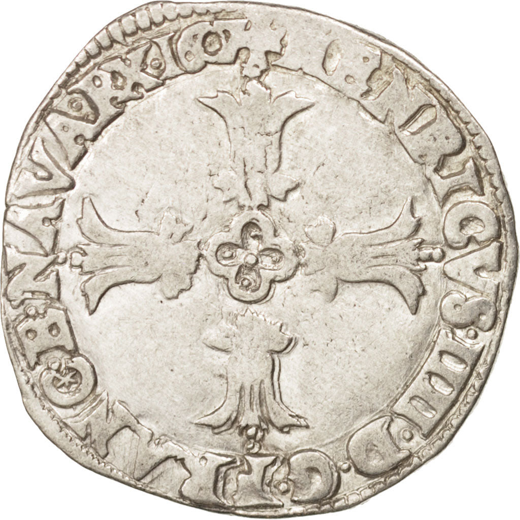 France, Henri IV, 1/4 Ecu, 1607, Bayonne, EF(40-45), Silver, Sombart:4686