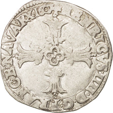 France, Henri IV, 1/4 Ecu, 1607, Bayonne, EF(40-45), Silver, Sombart:4686