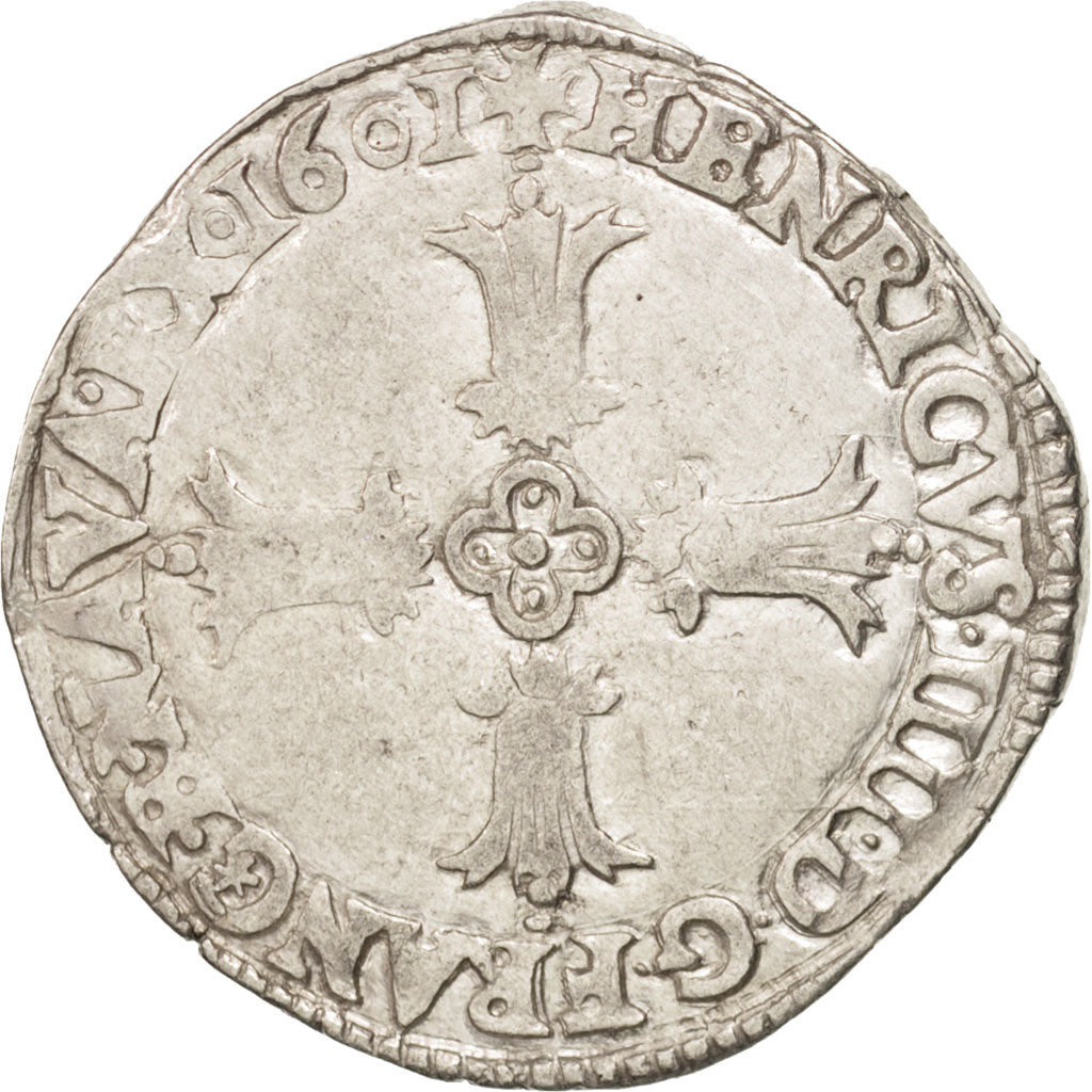 Francia, 1/4 Ecu, 1601, Bayonne, MB+, Argento, Sombart:4686