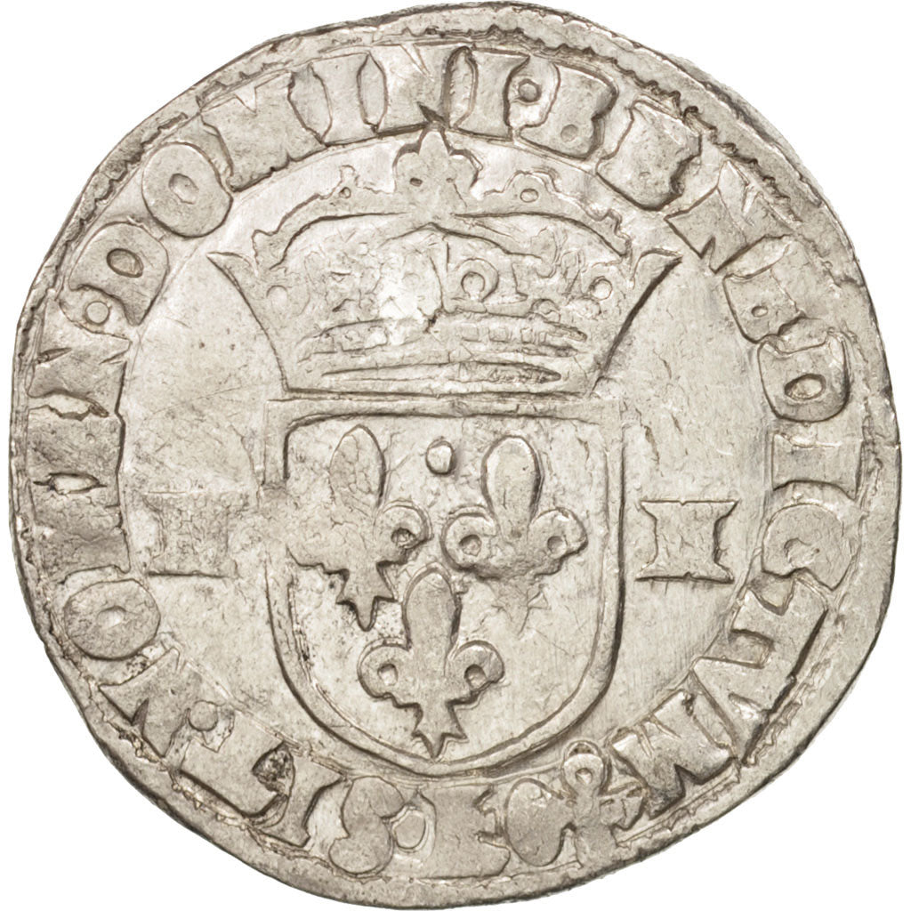 France, Henri IV, 1/4 Ecu, 1610, Bayonne, VF(30-35), Silver, Sombart:4686