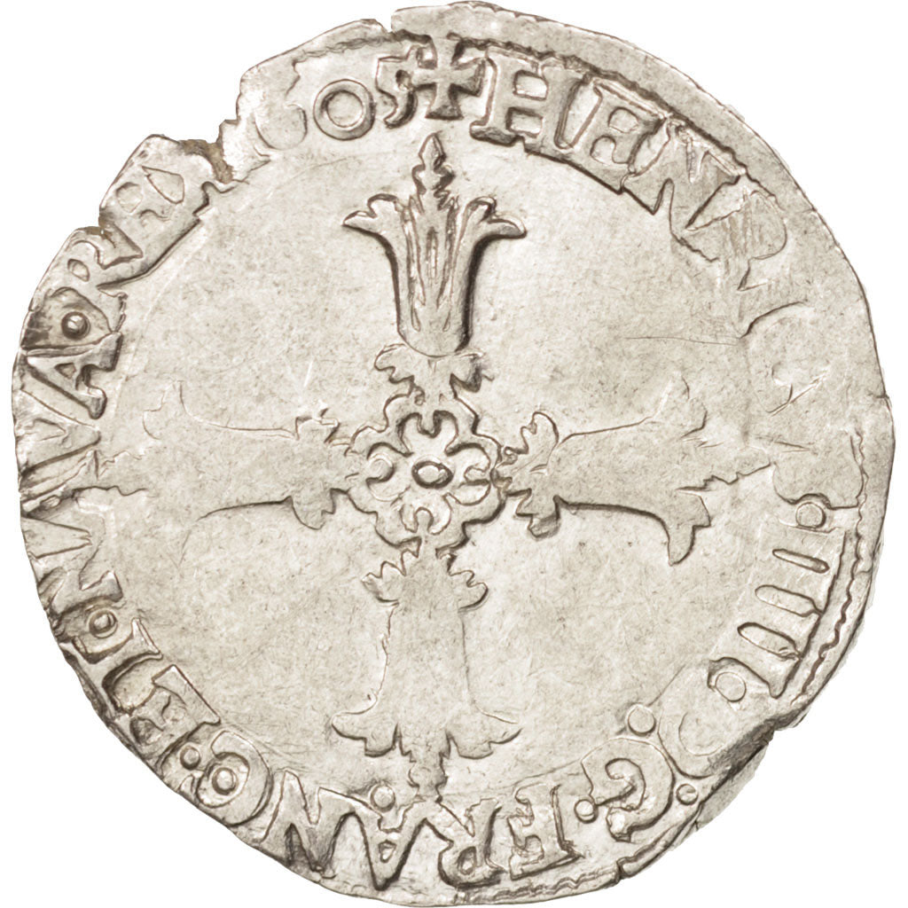 France, Henri IV, 1/4 Ecu, 1605, Nantes, VF(30-35), Silver, Sombart:4686