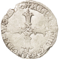 France, Henri IV, 1/4 Ecu, 1605, Nantes, VF(30-35), Silver, Sombart:4686