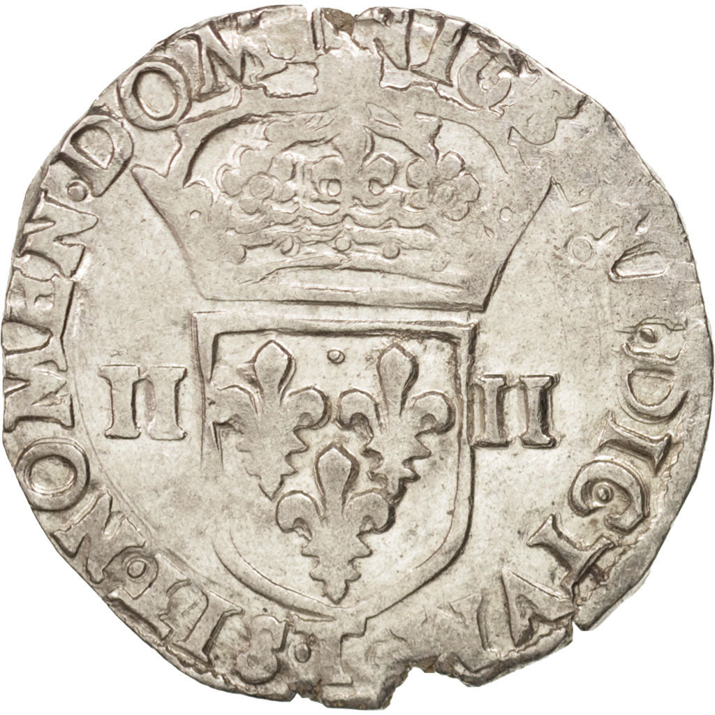 France, Henri IV, 1/4 Ecu, 1605, Nantes, VF(30-35), Silver, Sombart:4686