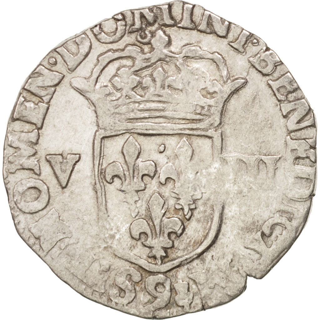 Coin, France, 1/8 Ecu, 1604, Rennes, VF(30-35), Silver, Sombart:4688