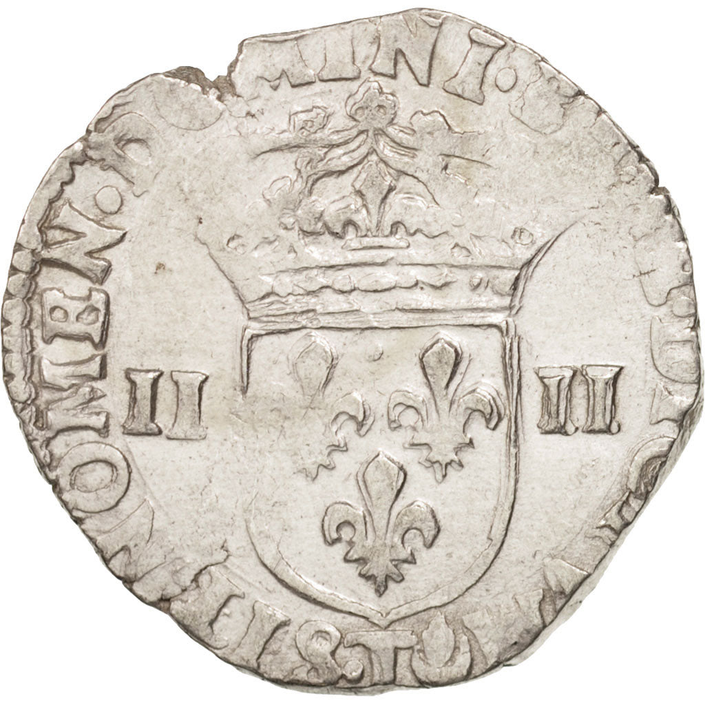 France, Louis XIII, 1/4 Écu, 1616, Nantes, VF(30-35), Silver, KM:47.16