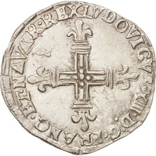 France, Louis XIII, 1/4 Écu de Navarre, 1617, Saint Palais, EF(40-45), KM:48