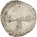 France, Louis XIII, 1/8 Ecu, 1611, Nantes, VF(30-35), Silver, KM:44.13