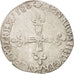 France, Henri III, 1/4 Ecu, 1580, Rennes, VF(30-35), Silver, Sombart:4662