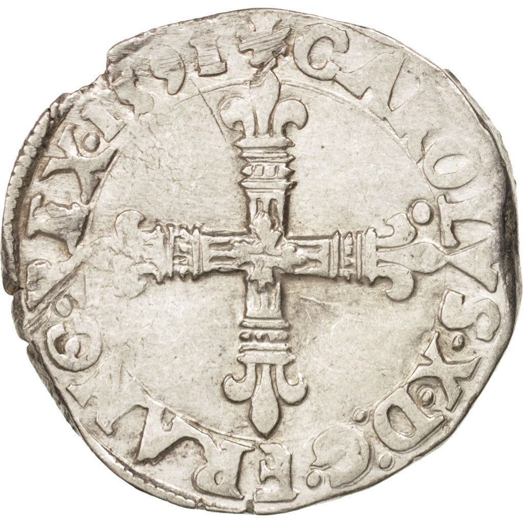Münze, Frankreich, Charles X, 1/4 Ecu, 1591, Nantes, SS, Silber, Sombart:4670