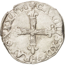 Münze, Frankreich, Charles X, 1/4 Ecu, 1591, Nantes, SS, Silber, Sombart:4670