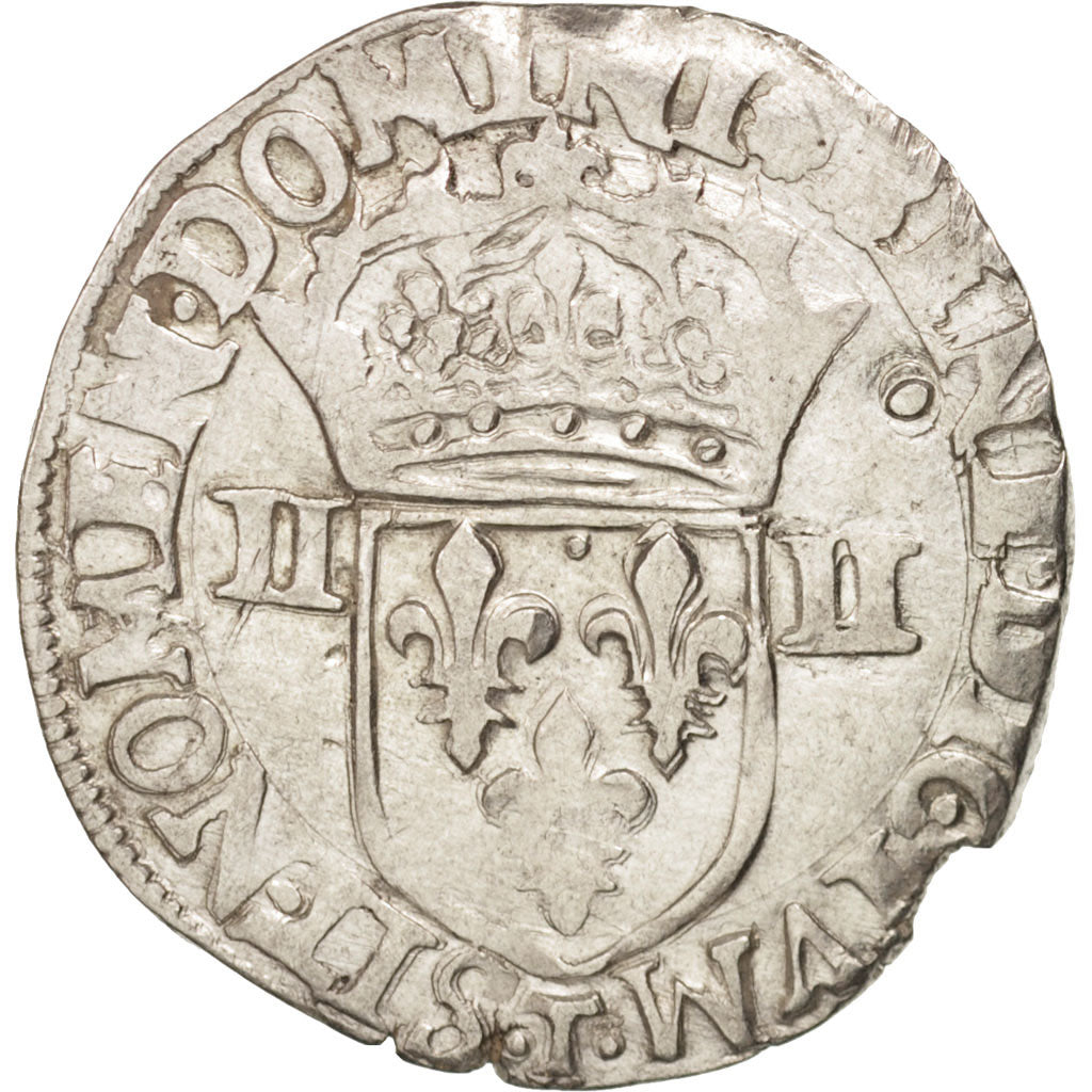 Münze, Frankreich, Charles X, 1/4 Ecu, 1591, Nantes, SS, Silber, Sombart:4670