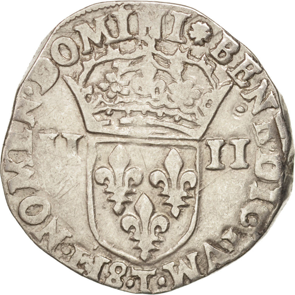 Moneta, Francja, Charles X, 1/4 Ecu, 1594, Nantes, VF(30-35), Srebro