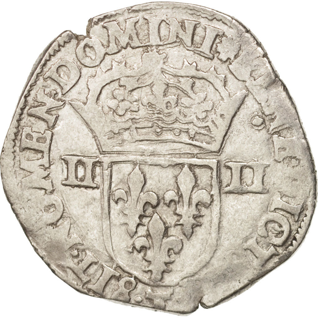 France, Charles X, 1/4 Ecu, 1597, Nantes, VF(30-35), Silver, Sombart:4670