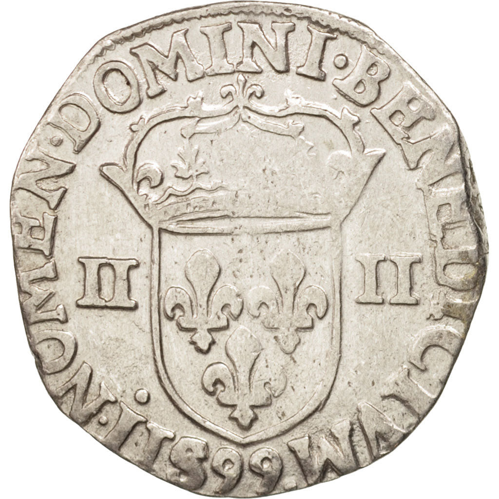 France, Charles X, 1/4 Ecu, 1595, Dinan, TB+, Argent, Sombart:4670
