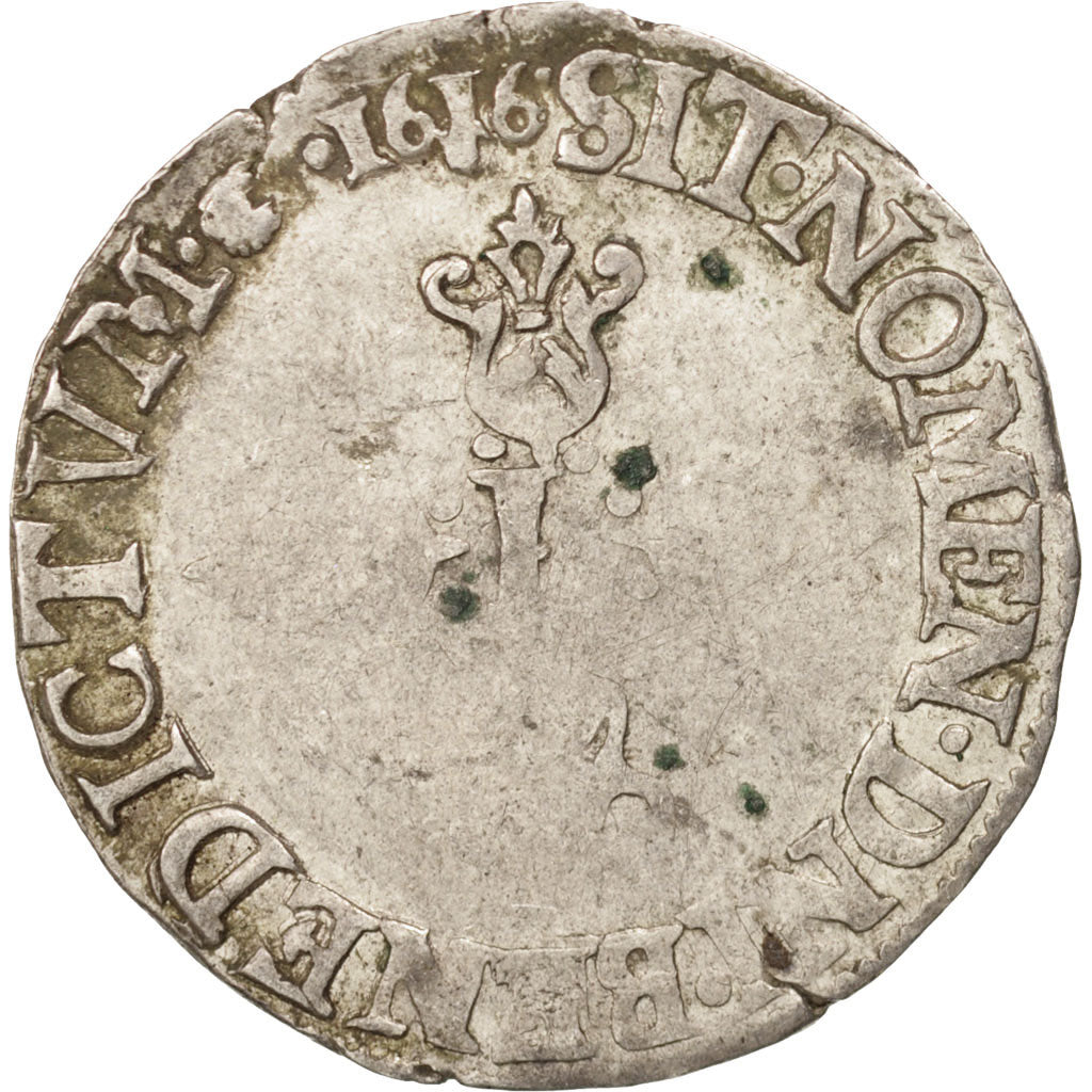 Coin, France, Louis XIII, 1/2 Franc, tête nue au col fraisé, 1/2 Franc, 1616