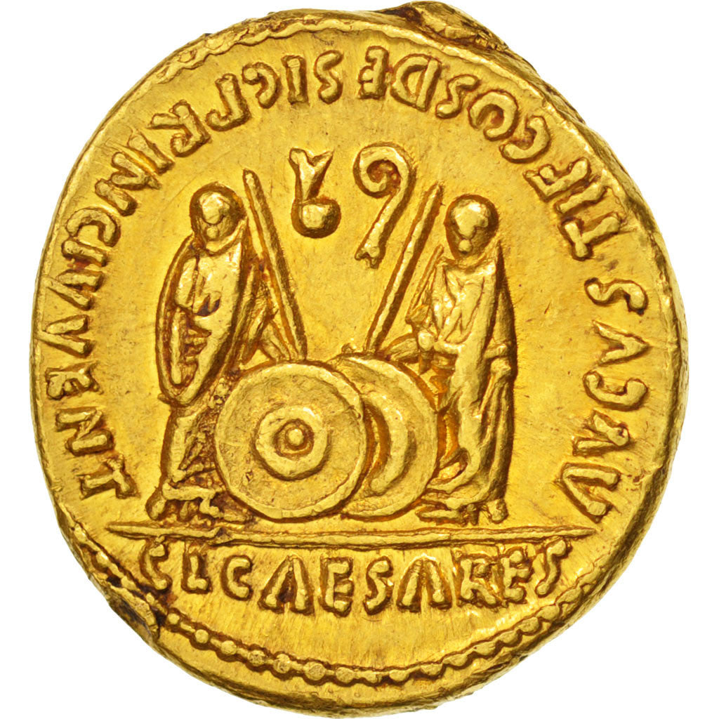Augustus, Aureus, Lyons, NGC AU 5/4, Gold, RIC:206
