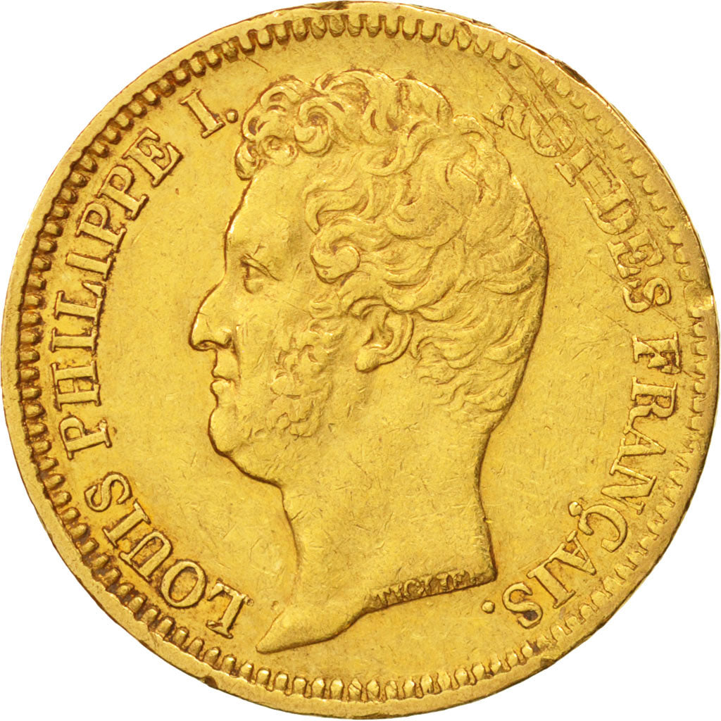 France, Louis-Philippe, 20 Francs, 1831, Paris, AU(50-53), Gold, KM:739.1