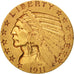 United States, Indian Head, $5, 1911, Philadelphia, EF(40-45), Gold, KM:129