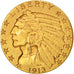 États-Unis, Indian Head, $5, 1913, Philadelphia, TTB, Or, KM:129