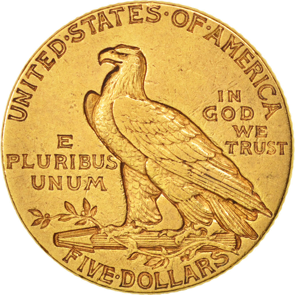 États-Unis, Indian Head, $5, 1913, Philadelphia, TTB, Or, KM:129