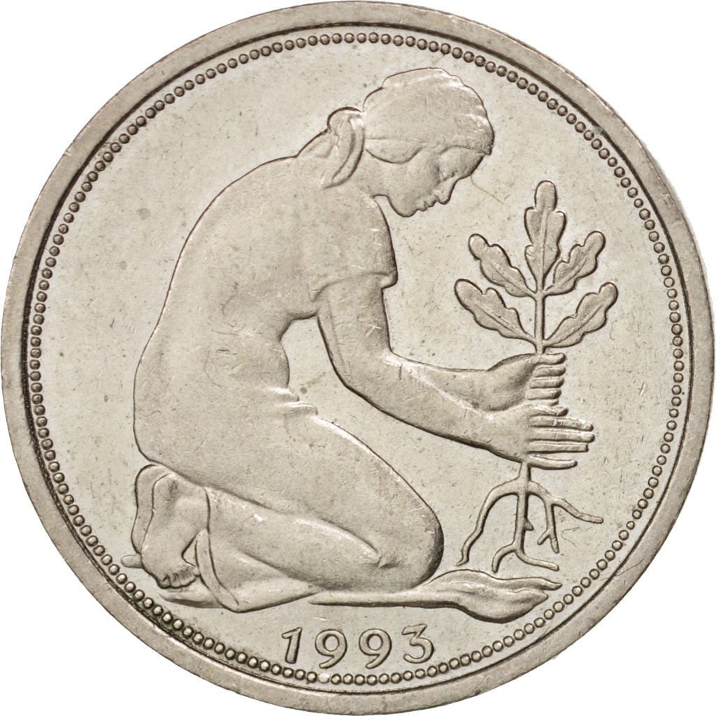 Monnaie, République fédérale allemande, 50 Pfennig, 1993, Karlsruhe, SUP+