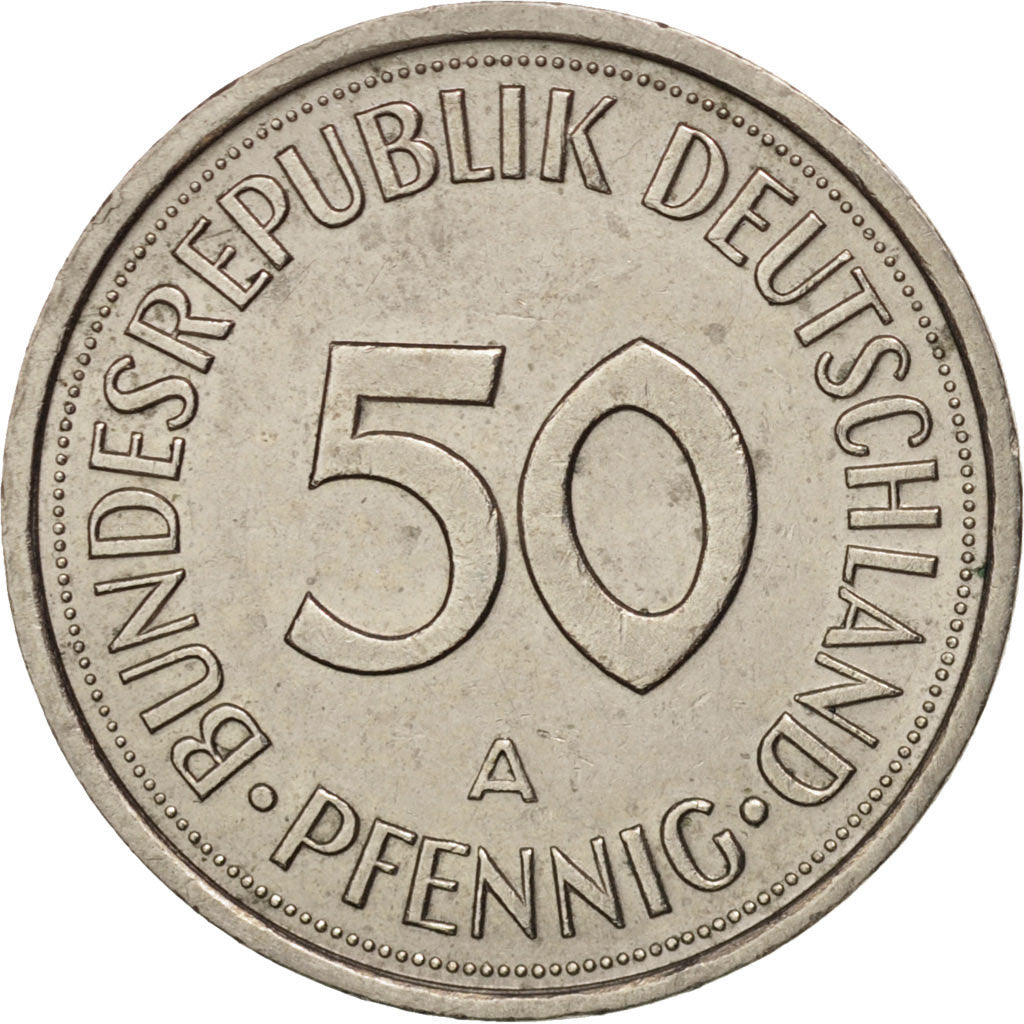 Moneda, ALEMANIA - REPÚBLICA FEDERAL, 50 Pfennig, 1990, Berlin, SC, Cobre -