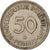 Moneta, Niemcy - RFN, 50 Pfennig, 1985, Karlsruhe, AU(55-58), Miedź-Nikiel