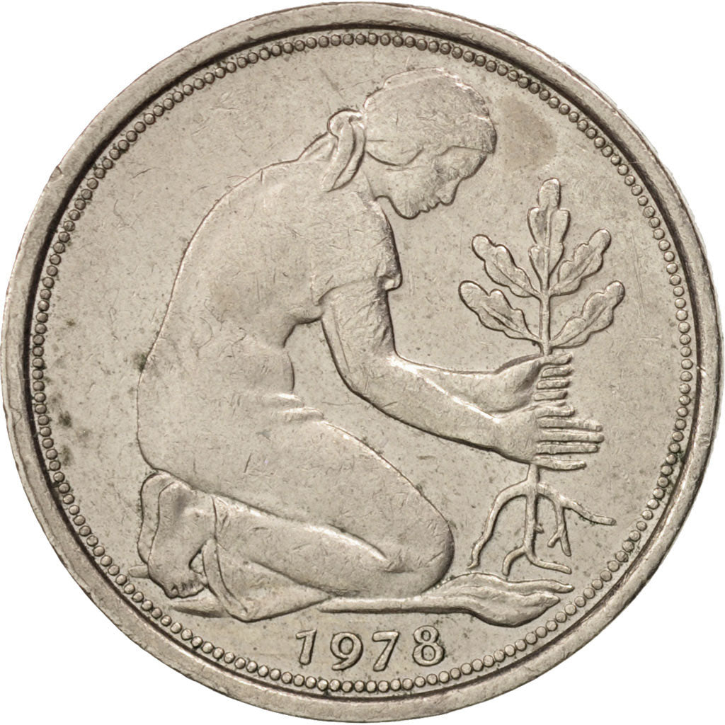 Coin, GERMANY - FEDERAL REPUBLIC, 50 Pfennig, 1978, Stuttgart, AU(55-58)