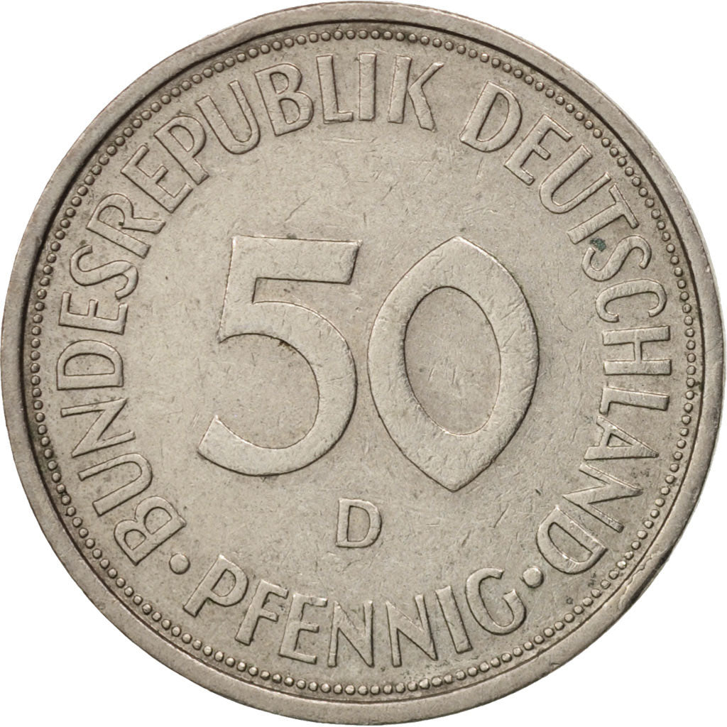 Munten, Federale Duitse Republiek, 50 Pfennig, 1974, Munich, ZF+, Copper-nickel