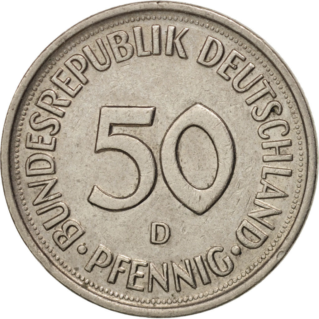 Munten, Federale Duitse Republiek, 50 Pfennig, 1975, Munich, ZF+, Copper-nickel