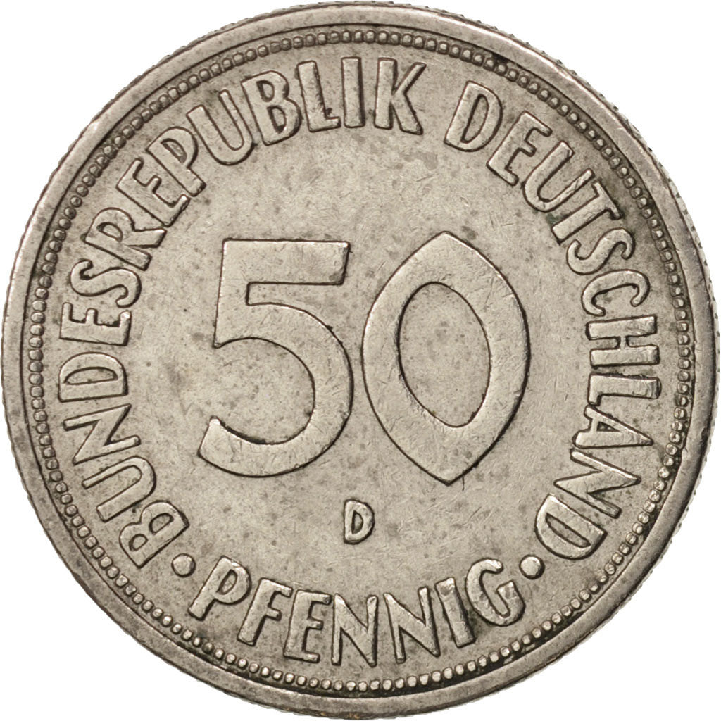 Coin, GERMANY - FEDERAL REPUBLIC, 50 Pfennig, 1970, Munich, EF(40-45)