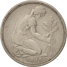 Münze, Bundesrepublik Deutschland, 50 Pfennig, 1968, Stuttgart, SS