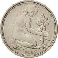 Coin, GERMANY - FEDERAL REPUBLIC, 50 Pfennig, 1990, Stuttgart, AU(55-58)