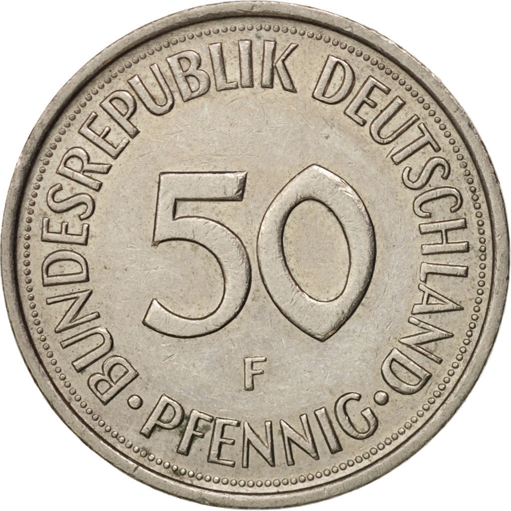 Coin, GERMANY - FEDERAL REPUBLIC, 50 Pfennig, 1990, Stuttgart, AU(55-58)