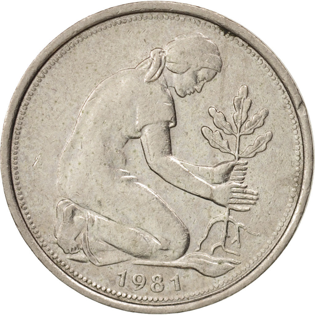 Munten, Federale Duitse Republiek, 50 Pfennig, 1981, Stuttgart, PR