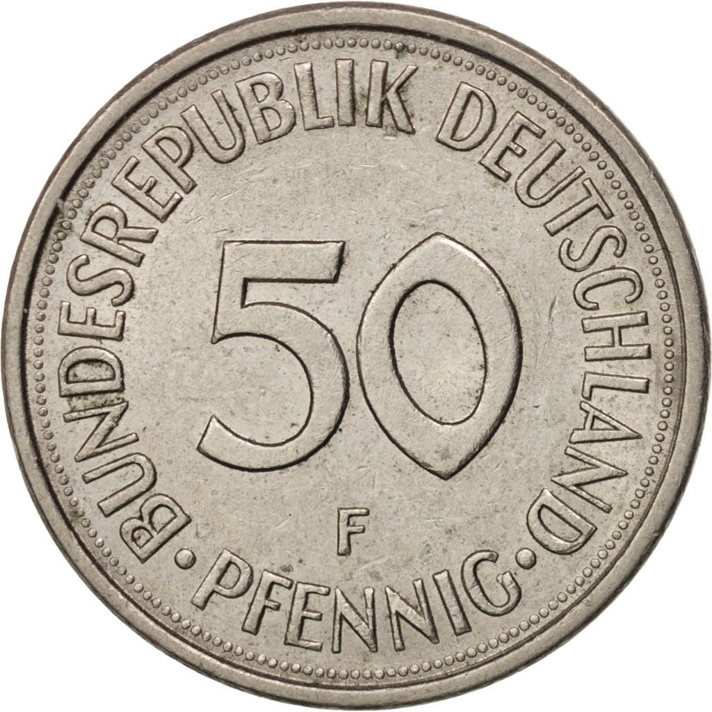 Coin, GERMANY - FEDERAL REPUBLIC, 50 Pfennig, 1976, Stuttgart, AU(50-53)