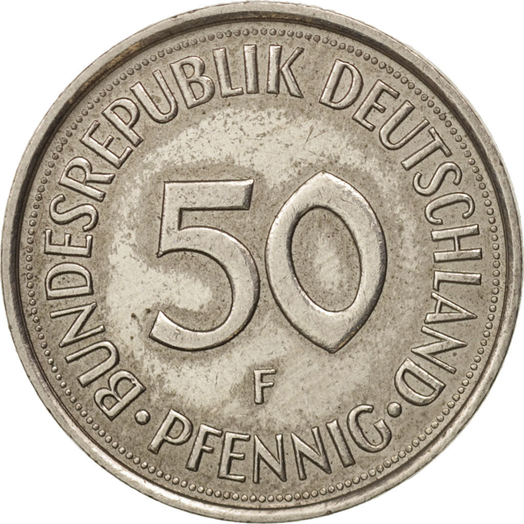 Monnaie, République fédérale allemande, 50 Pfennig, 1991, Stuttgart, SUP