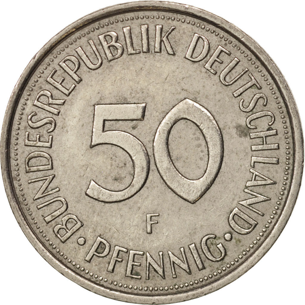 Coin, GERMANY - FEDERAL REPUBLIC, 50 Pfennig, 1983, Stuttgart, AU(50-53)