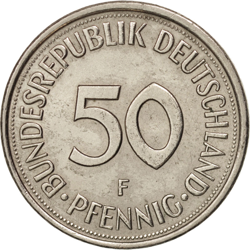 Moneta, GERMANIA - REPUBBLICA FEDERALE, 50 Pfennig, 1980, Stuttgart, BB+