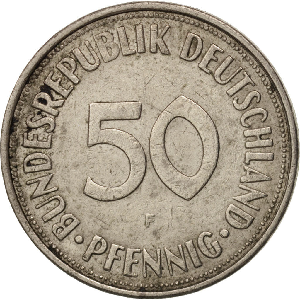 Coin, GERMANY - FEDERAL REPUBLIC, 50 Pfennig, 1973, Stuttgart, AU(50-53)