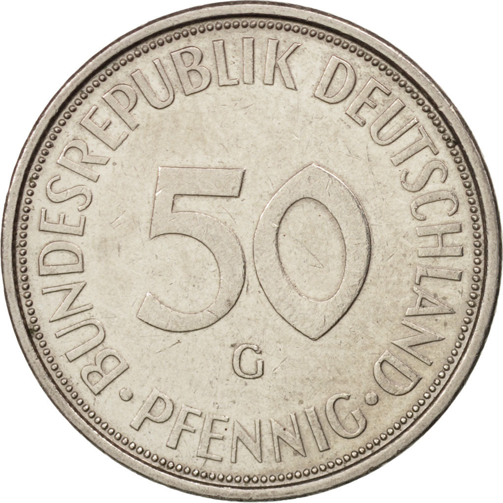 Munten, Federale Duitse Republiek, 50 Pfennig, 1974, Karlsruhe, PR