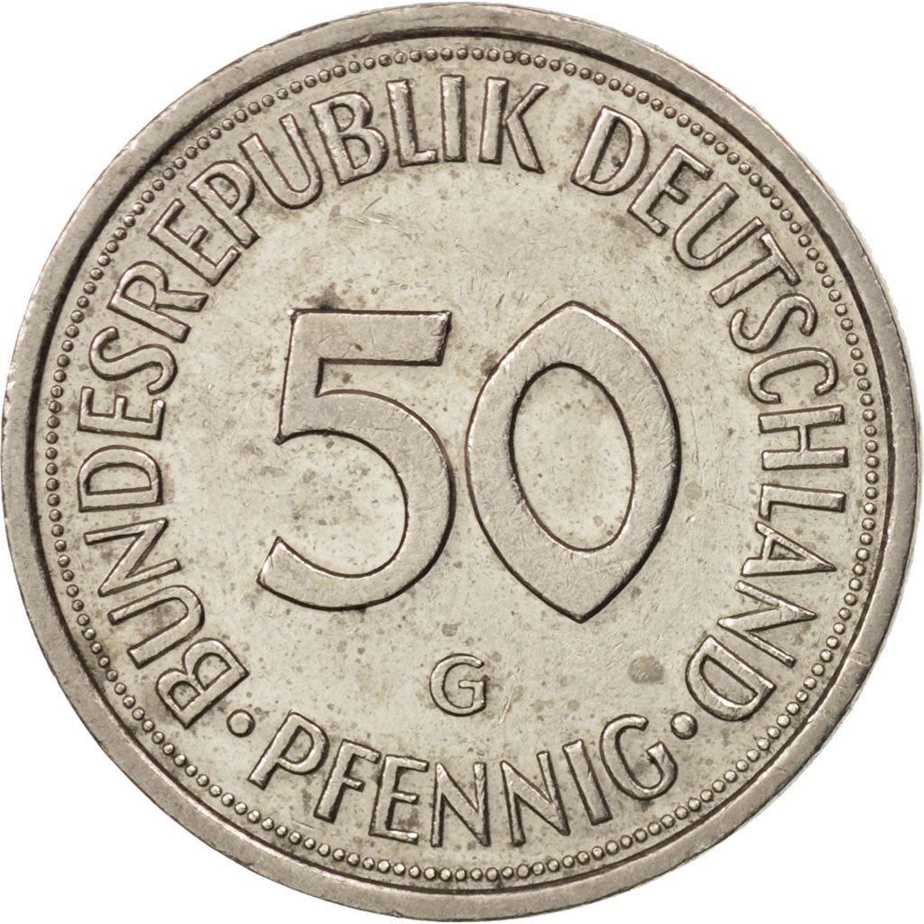Coin, GERMANY - FEDERAL REPUBLIC, 50 Pfennig, 1983, Karlsruhe, AU(55-58)