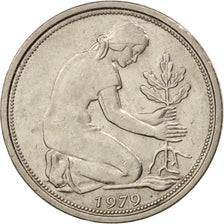 GERMANY - FEDERAL REPUBLIC, 50 Pfennig, 1979, Karlsruhe, MS(60-62), KM:109.2