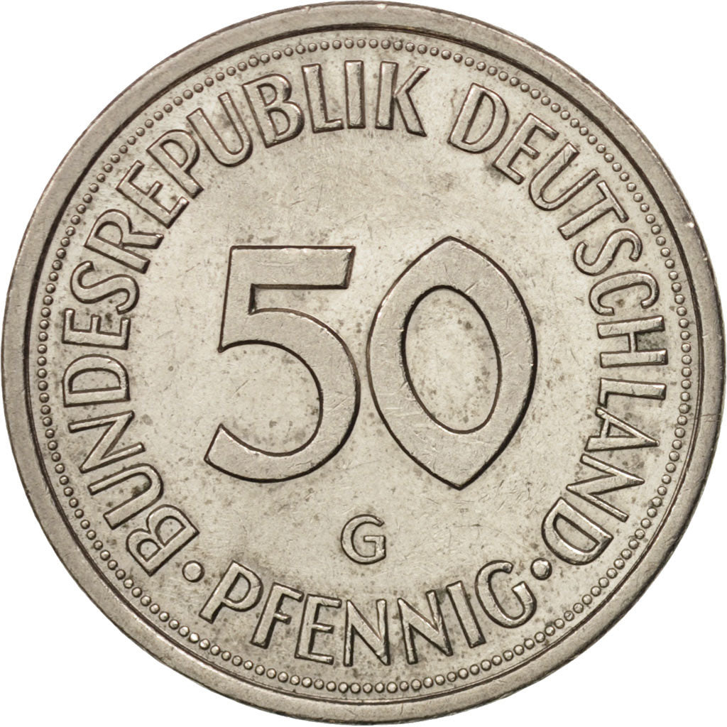 GERMANY - FEDERAL REPUBLIC, 50 Pfennig, 1979, Karlsruhe, MS(60-62), KM:109.2
