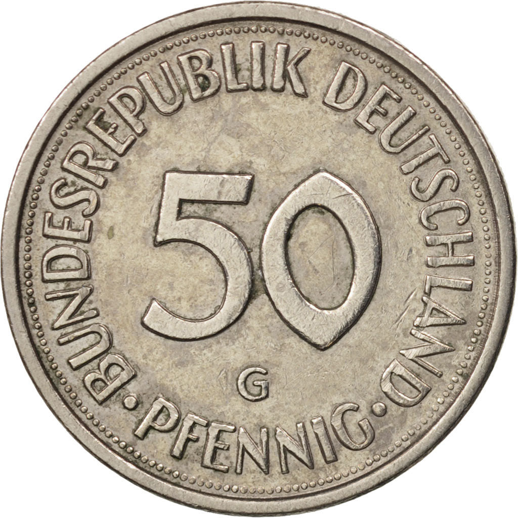Coin, GERMANY - FEDERAL REPUBLIC, 50 Pfennig, 1982, Karlsruhe, AU(50-53)