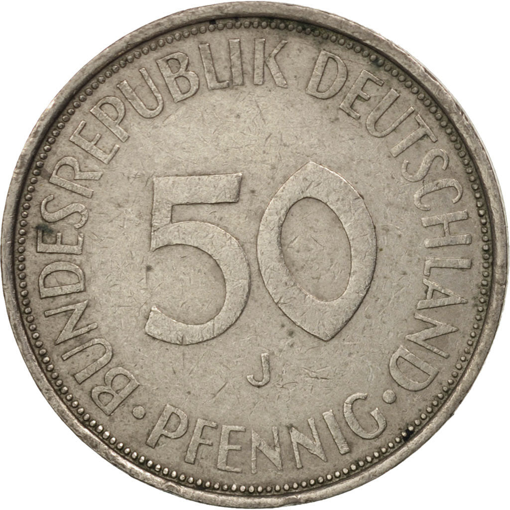 Coin, GERMANY - FEDERAL REPUBLIC, 50 Pfennig, 1972, Hamburg, EF(40-45)