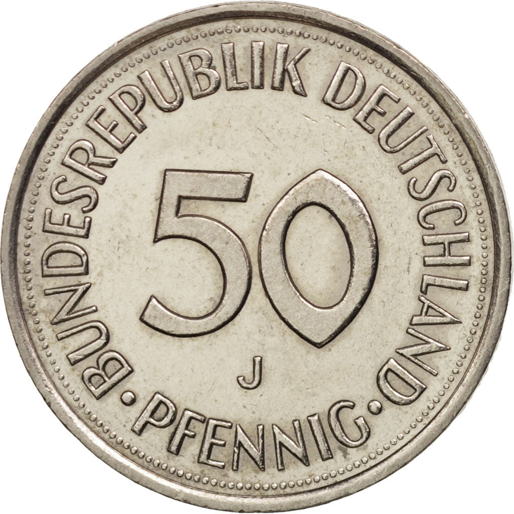 Coin, GERMANY - FEDERAL REPUBLIC, 50 Pfennig, 1990, Hamburg, MS(60-62)